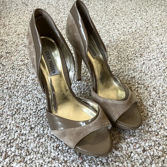 Steve Madden Womens Fellecia High Heel Shoe Size 8 Tan Leather Platform Stiletto - Picture 2 of 11